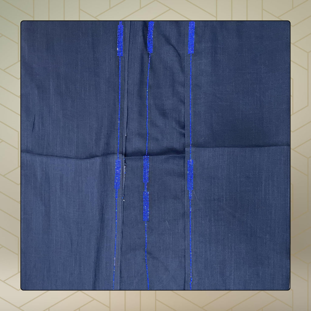 FAHABO Scarf Woman Voile Cotton Scarves with Rhinestone Embellishments | Hijab Scarf | Headscarf | Neck Scarf | Stoles | Wraps Size 71 L x 32 W (Deep Ocean Blue)