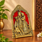 KridayKraft Radha Krishna with Cow on Thin Metal Frame with an antique finish so looks very beautiful and use for Table&Wall Hanging Decorative home&office,Gift Anniversaries,Birthday,New Year Gifts..