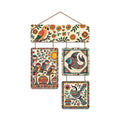 Artvibes Sparrows & Fish Ethnic Indian Folk Art Decorative Wall Art MDF Wooden Wall Hanger for Living Room | Wall Accent | Sceneries | Aesthetic Wooden Decor | Graphic Artwork | Ideal Gifts (WH_6539N)