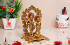 KridayKraft Radha Krishna Standing Playing Flute Metal Statue Gold Antique Finish for Pooja & Home,Office Decorative,Radha Krishna Murti Showpiece Figurines,Religious Idol Gift Article...