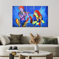 VIBECRAFTS Beautiful Radha Krishna 5 Pieces Canvas Wall Painting For Home | Office | Living Room | Gift (PTVC5Pcs4_8556)