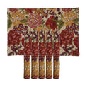 PRAKARTIK BY INDUARTS Rose Bunch Design Eco-Friendly Cotton Dining Rectangular Table mats - Reusable, Machine Washable, Everyday Use Multicolor Placemats, Set of 6 (33x47 cm) Kafalo