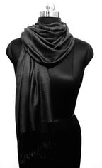 Chandwasia Unisex Viscose Stole Scarf Shawl for Men & Women | Batik Design | Lightweight Summer Wrap | Soft & Breathable Fabric | Black | 28 x 72 Inches | Black