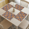 PRAKARTIK BY INDUARTS Dining Table Mats Set of 4 - Sunflower Animal Print Theme,Digital Print, Washable, Indoor/Outdoor, Heat-Proof, Wipe & Clean (47X33 cm) Yellow & Brown