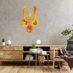 Artvibes Depecting Shri Krishna And Cows Indian Folk Art Wooden Wall Hanger for Home | Spiritual Decor Items | Wall Illustrations | Artwork| Stylish Modern Decor Item | Gift Items (WH_5006N), Set of 3
