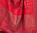 Naureen Women Faux Pashmina Kani Shawl with Mughal Artwork and Zari Accents, Warm and Soft, 40x80 inch