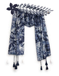 Chandwasia Viscose Scarf | Pashmina Design Stole & Shawl for Men & Women | Lightweight for Summer & Warm for Winter - Navy Blue