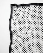 Grey Exim Women Polka Dot Printed Scarf, White & Black, Lightweight Polyester Crepe Square Scarf