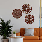 VibeCrafts Geometric Design in Circles MDF Wooden Wall Hanger for Home Decor|Office|Gift (WHVC1Pcs1_50033)