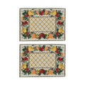 Galaxy Home Decor Dining Table 2 Table Mats ( Mat 13x18 inches ) Washable Cotton Linen Mat Jacquard Fabric, Multicolor (Fruits Design, 2 Mats) Kafalo