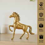 BEHOMA Metal Horse Figurine Showpiece Pack of, Gold - Pack of 5