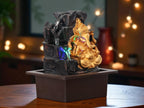KridayKraft Ganesh Waterfall Design Table top Colour Changing Lights Fountain Polyresin Showpiece for Home Garden Living Room Decor Decoration Gift Items, 30 CM 1.3 kg