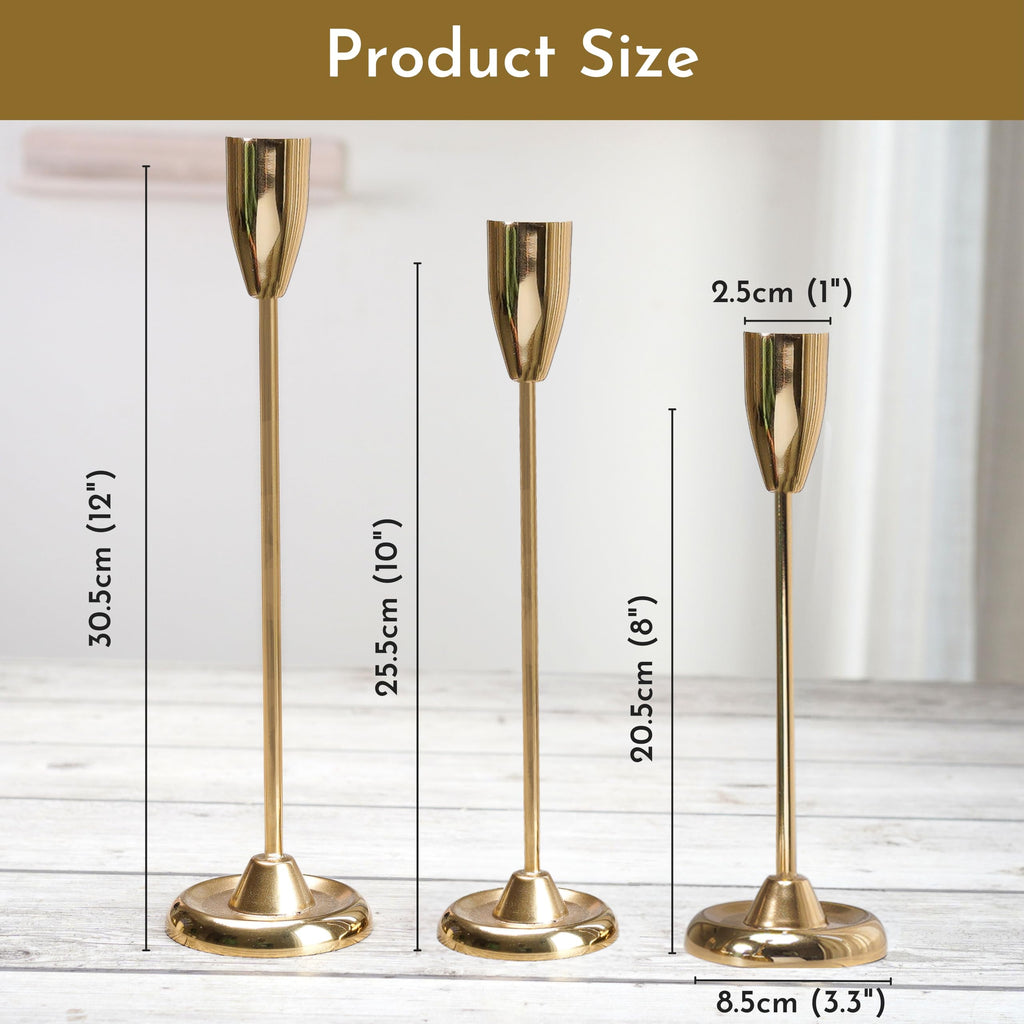 BEHOMA Luxury Gold Candle Stick Holder | Luxury Metal Taper Candle Holders