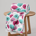 Divine Casa Glace Cotton 120 GSM Reversible Lightweight Printed Double Bed AC Dohar Winter Blanket Quilt - Pink and Turquoise| TC - 120 Kafalo