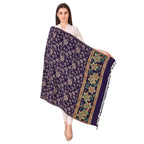 BRAVEZI Women's Woolen Floral Design Printed Shawls (Blue)