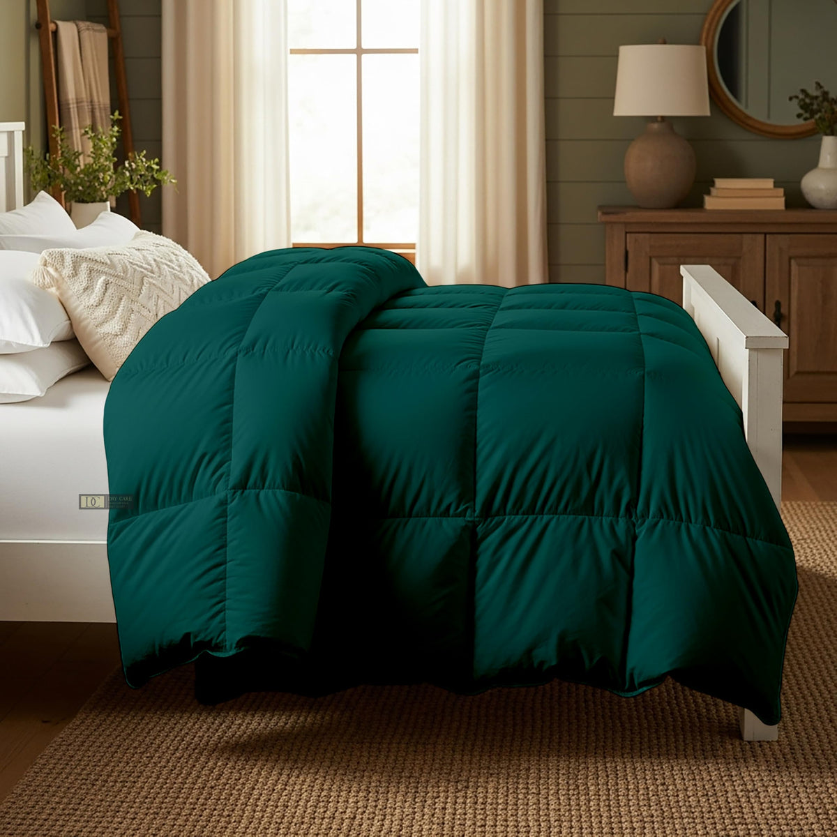 Day Care® Cloud Loom 500 GSM Filling Microfiber Comforter | Warm Winter Quilt Blanket Rajai | Soft, Breathable & Durable Bedding | 60x90 Single Bed - Teal Kafalo