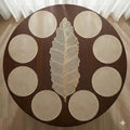 Combo Table Mat and Table Runner Set for Dining Table |Complete Table Cover Set for Plates & Cutlery |Suitable for Home and Everyday Use (Rustic Round + Leaf, 6 pcs + 1 Runner) Kafalo