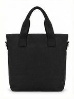 BROGBUS Canvas Tote Bag for Women Office Use, College Girls with Compartment, Black