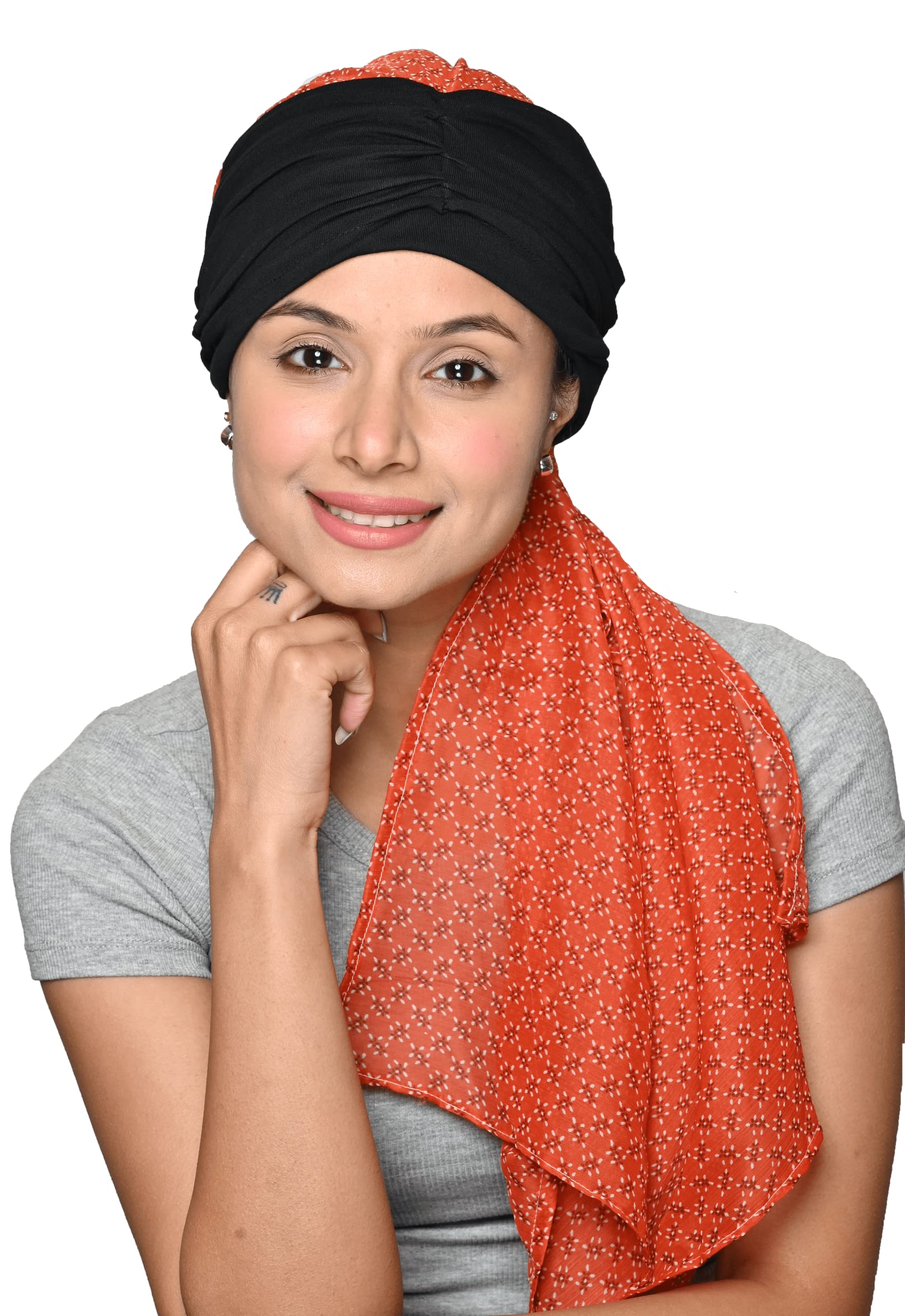 The Headscarves Stylish Women's Aveon Gathered Headwrap, Multi-Color Scarf Turban Cap for Chemo, Alopecia & Daily Comfort (SS406)