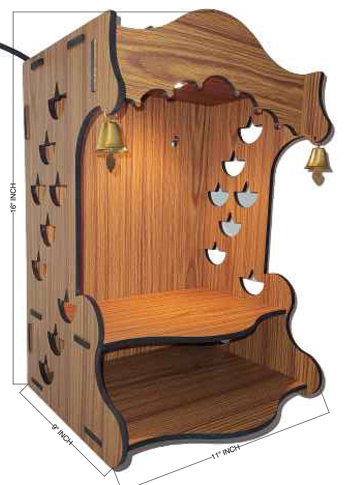 mandiram SSI Fully Handmade Beautiful Small Wooden Home and Office Temple/Pooja Mandirs