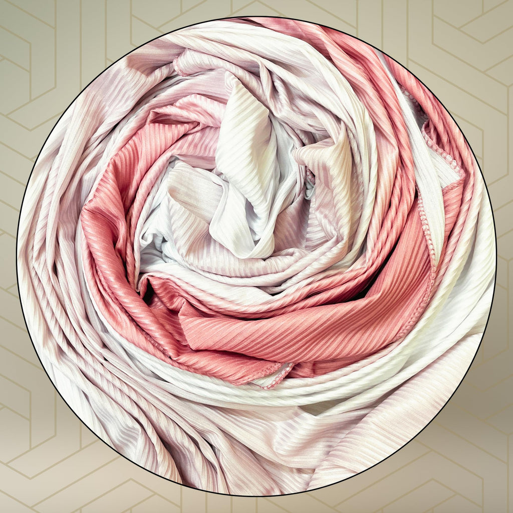 FAHABO Scarf Woman Premium Self-Woven Jersey Scarves | Hijab Scarf | Headscarf | Neck Scarf | Stoles | Wraps (Shades of Pink)