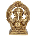 SVARUP Brass Ganesh Lord Ganesha Mangalkari Murti for Home, Living Room, Office Decor Showpiece Decoration,Diwali Gift 8.25 Inch