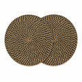 VIBGYOR Decor Dining Round Jute Table Mats Set of 2 | Heat Resistant, Non-Slip, Washable & Anti-Skid Round Placemats | Durable Cotton Jute Table Mats for Home, Kitchen & Restaurant (2, Black Spiral) Kafalo