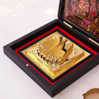 MOSKAI 3D Kuber Laxmi Charan Paduka Pocket Temple Frame Box | Kuber Laxmi Charan Paduka with Divine Darshan | Premium ABS Polymer Frame | Pooja Room Decor | Diwali Gift | Housewarming Gift