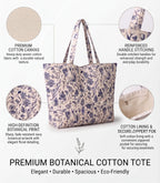 Velmora Cotton Tote Bag for Women & Men | Reusable Shopping Bag with Printed Design | Lightweight Fabric Carry Bag with Comfortable Handles | Grocery Shopping Book Work Travel College Everyday Use