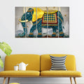 VIBECRAFTS Royal Elephant With Golden Tusks 5 Pieces Canvas Wall Painting For Home | Office | Living Room | Gift (PTVC5Pcs4_8551N)