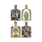 Artvibes Artistic Elephant & Peacock Floral Indian Modern Art Wooden Art Decoration Item for Living Room | Home Decor | Wall Accent | Aesthetic Wooden Decor | Ideal Gifts (WH_5635N), Set of 4