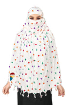 PRACHARAN Cotton Innovative Stylish Apple Printed Pattern Fancy Scarf With Sun Protection Cover Face Cotton Driving Scarf for Women's and Girls