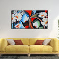 VIBECRAFTS Canvas Paintings for Living Room Drawing Room Canvas Wall Painting of Radha Krishna Abstract Pattern Fitted with Wooden Frame for Home|Office|Gift(PTVCH_2298NV)