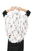 PRACHARAN Cotton Innovative Stylish Chex & Dot Printed Pattern Fancy Scarf With Sun Protection Cover Face Cotton Driving Scarf for Women's and Girls
