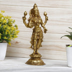 ARTVARKO Brass Maa Laxmi Murti Lakshmi Standing Blessing Idol Statue for Home Office Mandir Décor Puja Vaastu 10 Inch