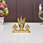 KridayKraft Lord Tirupati Balaji Venkateswara Swami with Shank chakar Tilak Namah Gold Plating Antique Decorative for Car Dashboard Home & Office Table Showpiece Figurines