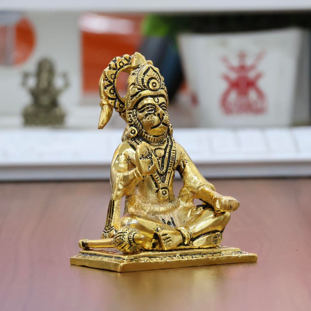 KridayKraft Hanuman ji Metal Statue,Bajrangbali Murti for Pooja & Decor Your Home,Office,Religious Idol Statue Gift Purpose,Table Showpiece Figurines,(Pack of 1 Hanuman Ji Murti) for Car Dashboard...