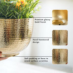 BEHOMA Metal Hammered Golden Bowl Planter