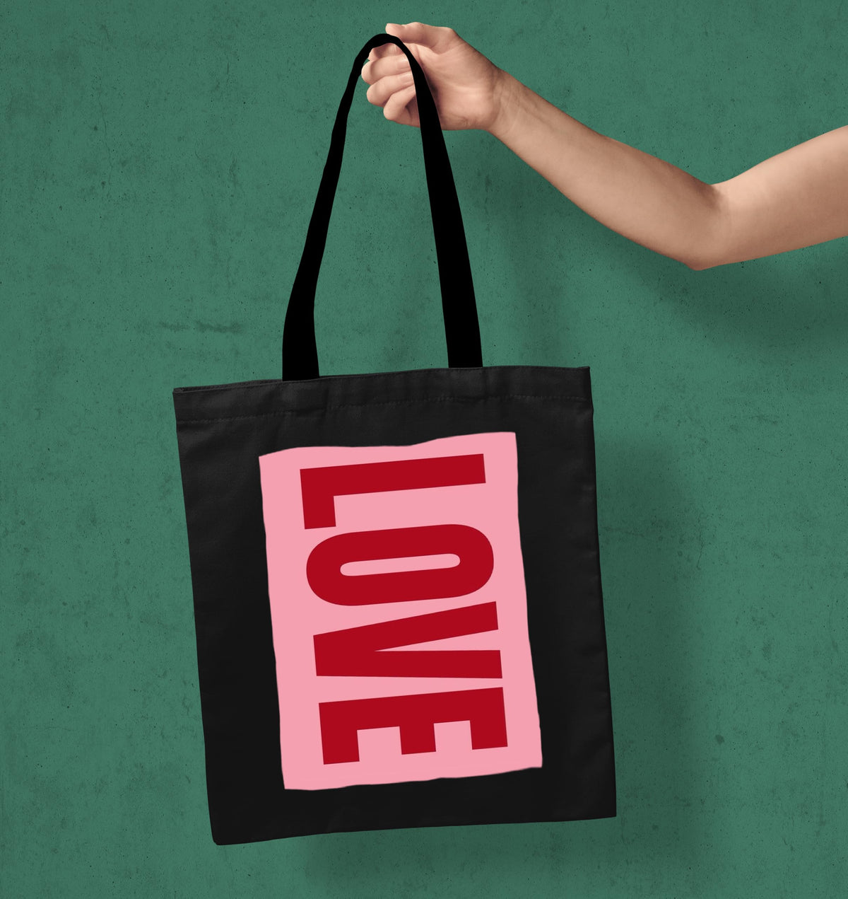 ZORI love Print Black Tote Bag With Pocket Printed Designed Canvas Tote Bags For Women large capacity,Tote bag For Shopping, College, Travel, More Canvas Handbag For Unisex Bag