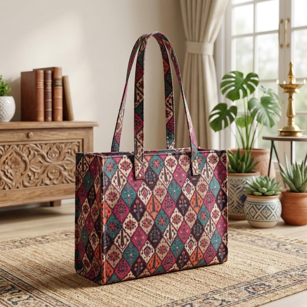 Stylish Tote Bags for College | Large Capacity Handbags for Women Latest with Zip Pockets | Lightweight Office Handbag for Woman | lady handbags |12 Inch (Multicolor)