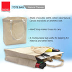 Isomars Cotton Tote Bag Plain - Reusable 100% Natural Cotton Canvas Cloth - 34x28x13cm Multipurpose Bag