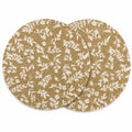 VIBGYOR Decor Dining Round Jute Table Mats Set of 2 | Heat Resistant, Non-Slip, Washable & Anti-Skid Round Placemats | Durable Cotton Jute Table Mats for Home, Kitchen & Restaurant (2, Floral) Kafalo