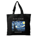 Darkbuck Canvas Tote Bag For Women & Men Shoulder Unisex Zipper Lock Black Totebag - The Starry Night