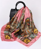 Scarf for Women Stylish, Bandanas for Women Exquisite and Beautiful Head Scarf Silk Scarf Comfy Silk-Feel Beach Headwraps Pillow Cover Gift for Pretty Casual Outings Date Night