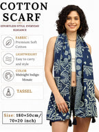 KE KANHA EXPORTS Cotton Scarf with Tassels|Bandhani Print Scarf for Women Stylish|Stole for Women|Breathable Boho Beach Summer Wrap|Multicolor Scarf|Easily Fits 180 * 50 CM