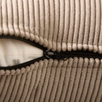 Encasa XO Corduroy Cushion Covers, Boho Pillow Covers, No Inserts Taupe
