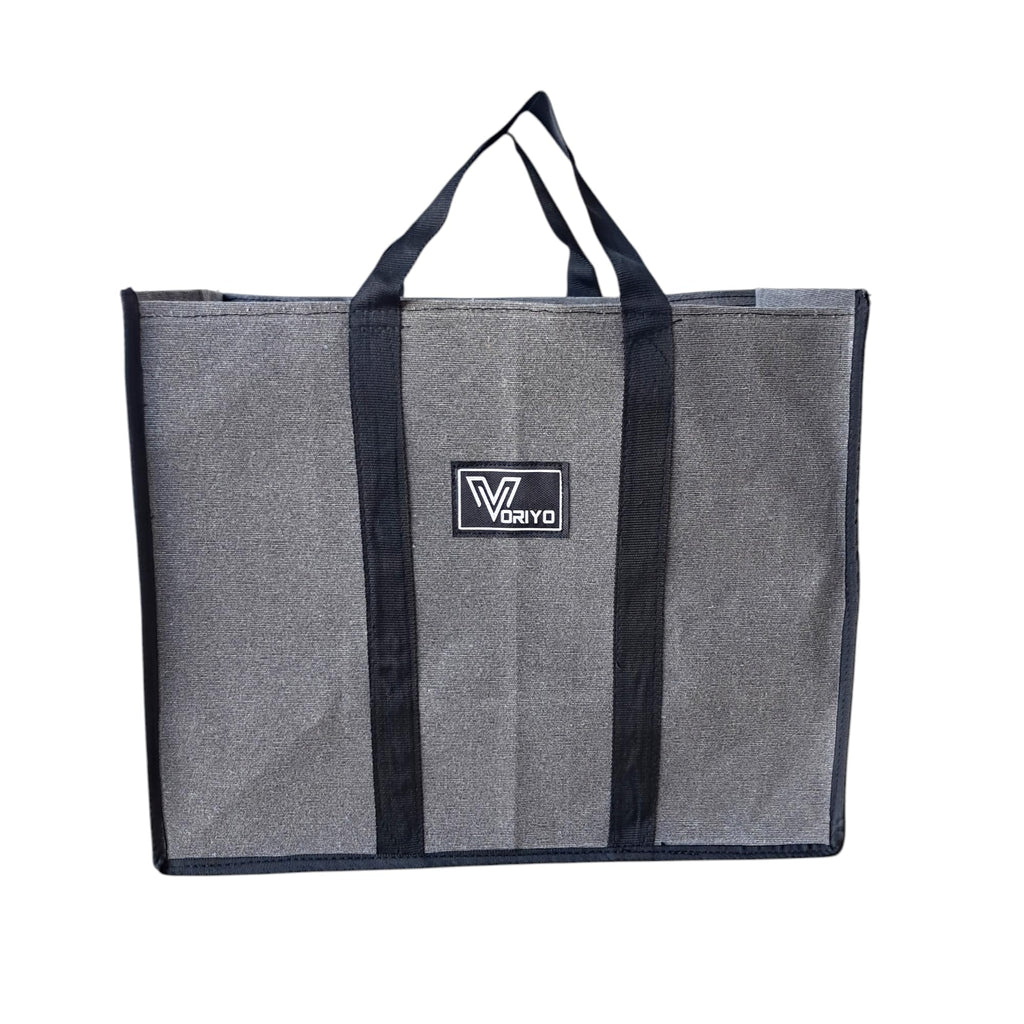 VORIYO Travel Shopping Grocery Tote Bag Foldable for Multipurpose Shopper Bag Eco Cotton Daily Use with Strong Handles (Pack Of 2, Grey)(TV02SB)