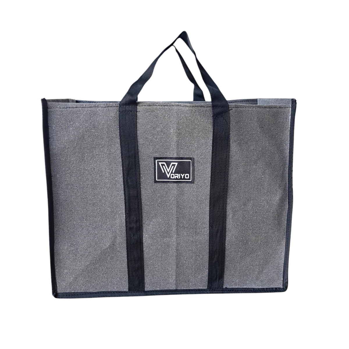 VORIYO Travel Shopping Grocery Tote Bag Foldable for Multipurpose Shopper Bag Eco Cotton Daily Use with Strong Handles (Pack Of 2, Grey)(TV02SB)
