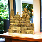 Kridaykraft Metal Shree Ram Mandir Architectural Model Prabu Shri Ram Janam Bhumi Ayodhya Showpiece for Home Decor, Office | Metal Showpiece - 22 X 21 Cm, Gold