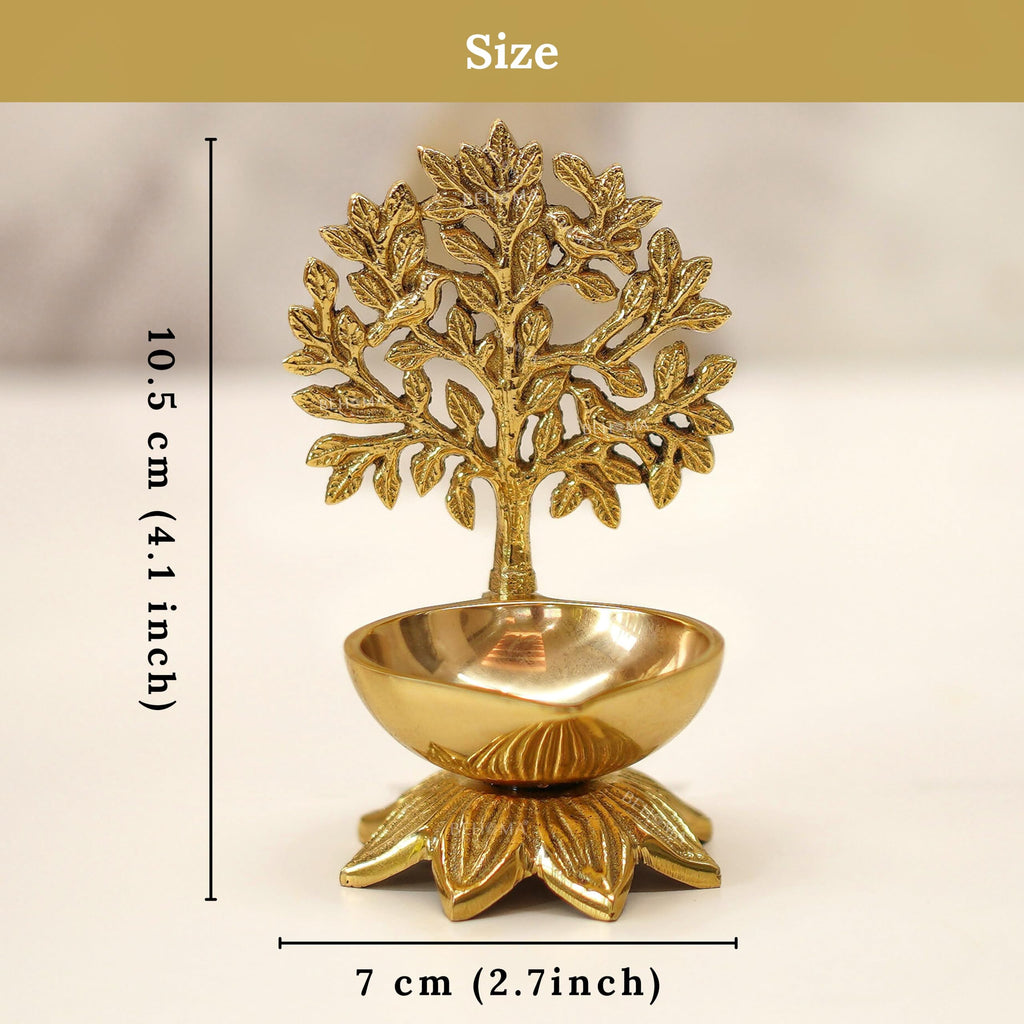 Behoma 100% Pure Brass Kalpavriksha Diya for Puja | Deepak for Mandir